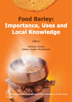 Food Barley: Importance, Uses And