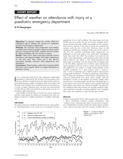 Effect of weather on attendance with injury at a paediatric