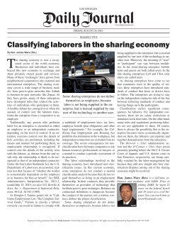 Classifying laborers in the sharing economy