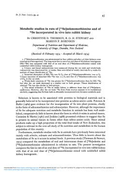 Metabolic studies in rats of [75Se]selenomethionine and of 75Se