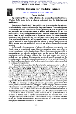 Citation Indexing for Studying Science