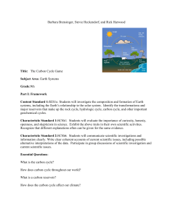 The Carbon Cycle Game Subject Area: Earth