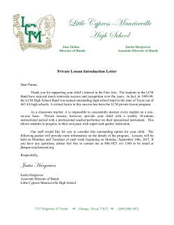 Private Lesson Handbook - lcm bands ​ upcoming events click here