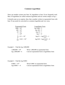 Common Logarithms
