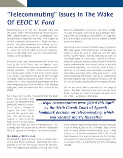 “Telecommuting” Issues In The Wake Of EEOC V. Ford