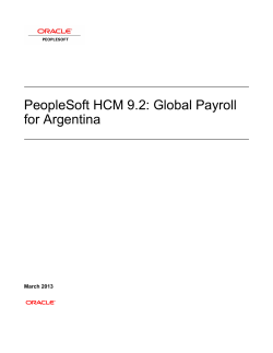 PeopleSoft HCM 9.2: Global Payroll for Argentina