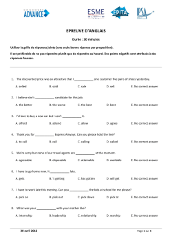 epreuve d`anglais - Concours Advance