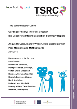 Our Bigger Story: The First Chapter Big Local First Interim Evaluation
