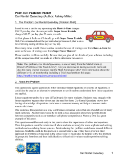 Car Rental Quandary - The Math Forum @ Drexel