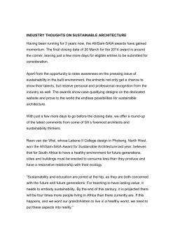 Industry thoughts on sustainable architecture