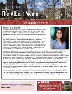 The Albert Memo - Victoria College