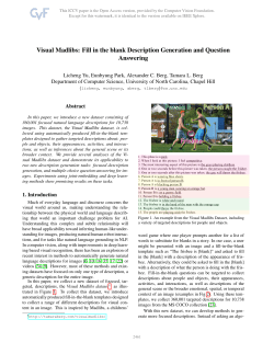 Fill in the Blank Description Generation and Question Answering