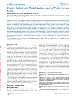Protein Buffering in Model Systems and in Whole Human Saliva