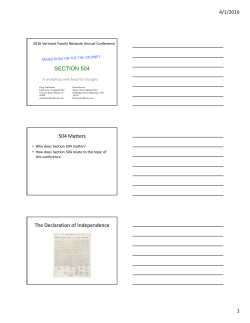SECTION 504 504 Matters The Declaration of Independence