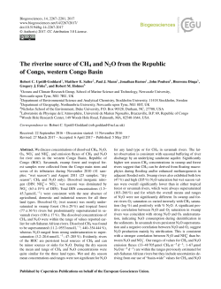 The riverine source of CH4 and N2O from the Republic of Congo