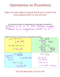 Operations on Functions