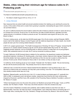 States, cities raising their minimum age for tobacco sales to 21