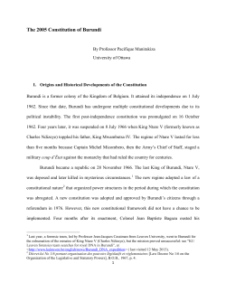 The 2005 Constitution of Burundi