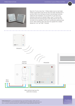 Prefect Instructions Mount the TX unit no lower than 1.5 Meters