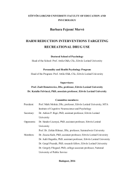 Harm Reduction Interventions Targeting Recreational