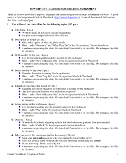 Career PowerPoint Assignment Sheet