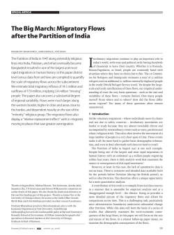 the Big March: Migratory Flows after the partition of india
