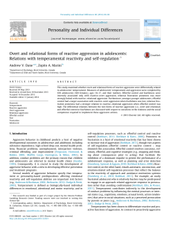 Overt and relational forms of reactive aggression in adolescents