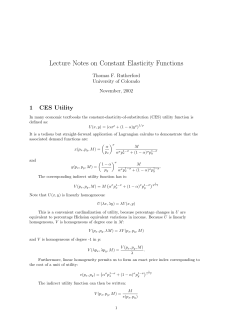 Lecture Notes on Constant Elasticity Functions