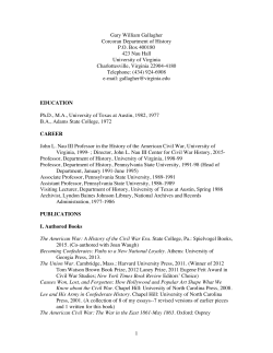 CV October 2016 - Corcoran Department of History