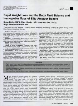 Rapid Weight Loss and the Body Fluid Balance and Hemoglobin