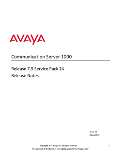Communication Server 1000 Release 7.5 Service