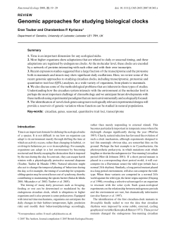 Genomic approaches for studying biological clocks