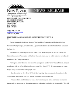 first ever bloodmobile set on new river gvc sept. 10