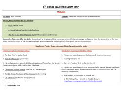 8 GRADE ELA CURRICULUM MAP