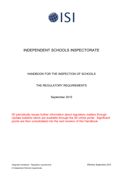 independent schools inspectorate - Members area