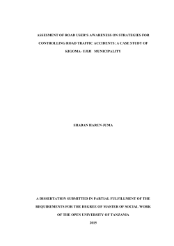 ASSESMENT OF ROAD USER`S AWARENESS ON STRATEGIES