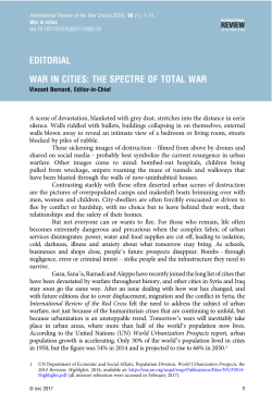 EDITORIAL WAR IN CITIES: THE SPECTRE OF TOTAL WAR