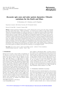 Accurate spin axes and solar system dynamics: Climatic variations