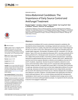 Intra-Abdominal Candidiasis: The Importance of Early Source