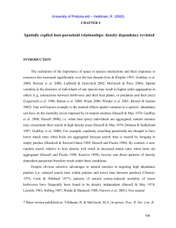 Spatially explicit host-parasitoid relationships: density dependence