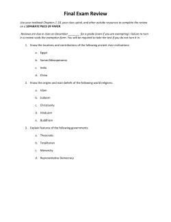 Final Exam Review