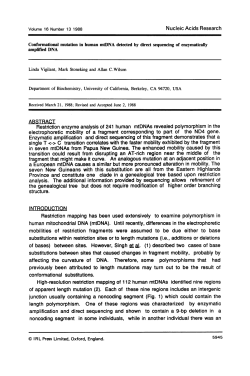 ABSTRACT electrophoretic mobility of a fragment corresponding to