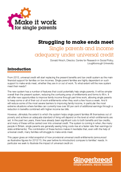 Struggling to make ends meet Single parents and