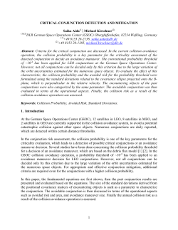 1 CRITICAL CONJUNCTION DETECTION AND MITIGATION Saika