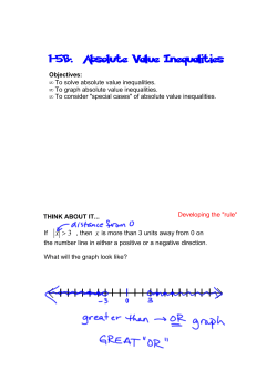 1‐5B: Absolute Value Inequalities