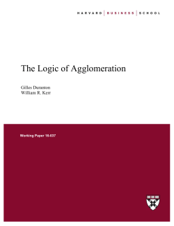 The Logic of Agglomeration