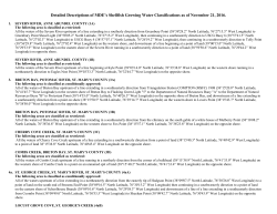 Detailed Descriptions of MDE`s Shellfish Growing Water