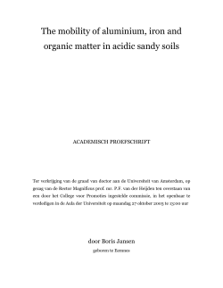 The mobility of aluminium, iron and organic matter