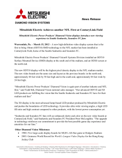 Mitsubishi Electric Achieves another NFL First at CenturyLink Field