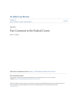 Fair Comment in the Federal Courts